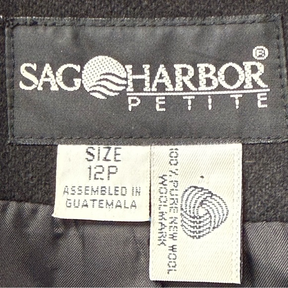 Sag Harbor Petite Women's Long Sleeve, Front Zipper Closure Blazer Jacket, Black - Picture 2 of 8